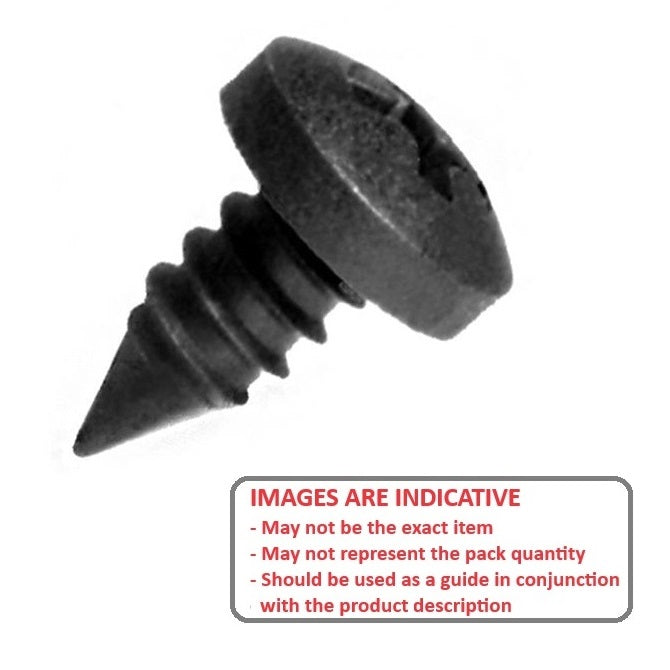 1039392 | SCT0218-010-P-PH-C (PK-50) --- Self Tapping Screws - 2.18mm - 2 Gauge - 9.5 mm - 2 Pan Head - Steel - Black Oxide Screw