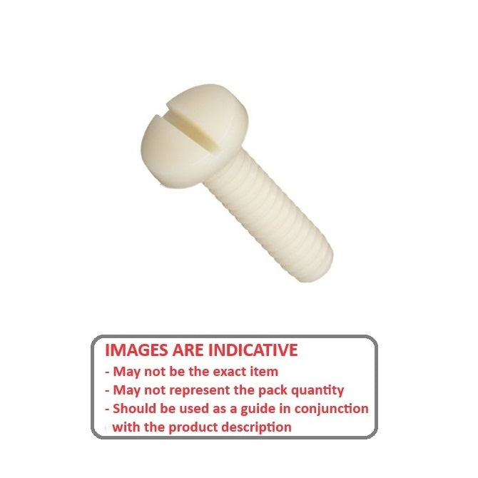 1037777 | SC015F-005-P-SL-N (PK-50) --- Pan Head Screws - 0-80 UNF - 1.52mm - 4.8 mm - Nylon Slotted Screw
