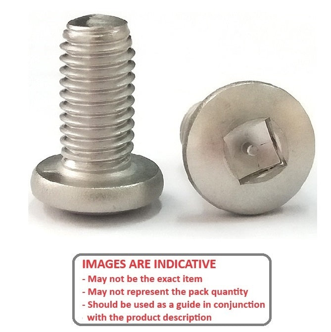 1066584 | SCS0600-012-P-PCS-CZ (PK-100) --- Security Screws - M6 - 6x1mm - 12 mm - Steel Case Hardened Zinc Alloy Post Combi Square Screw