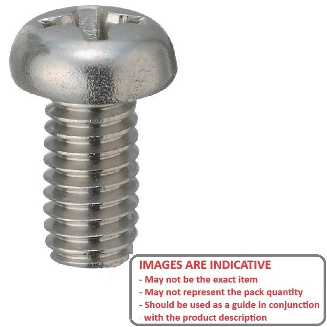 1041885 | SC025M-005-P-PH-S6 (PK-10) --- Pan Head Screws - M2.5 - 2.5x0.45mm - 5 mm - 316 Stainless Phillips Screw
