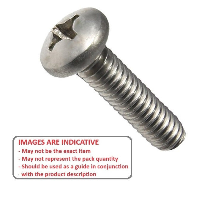 1041605 | SC026M-010-PJ-PH-S4 (Each) --- Pan Head Screws - M2.6 - 2.6x0.45mm - 10 mm - 304 Stainless Phillips Screw