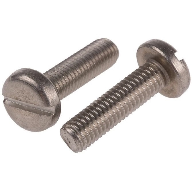 Pan Head Screws - M6 - 6x1mm - 30 mm - Brass Slotted