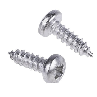 Self Tapping Screws - 4.76x12.7 mm - 10 or 3/16 Pan Head - Stainless Steel 316 Similar to A4, 18-10 