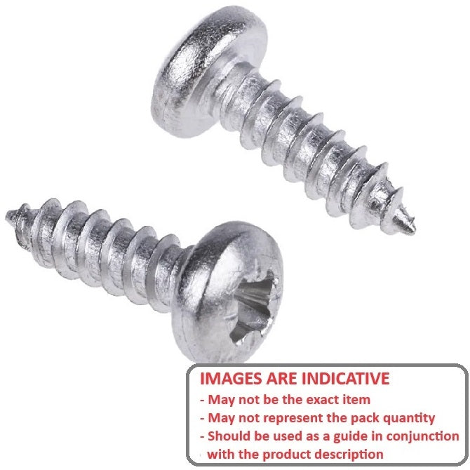 1048633 | SCT0350-006-P-PH-S6 (PK-100) --- Self Tapping Screws - 3.5x6.4 mm - 6 Pan Head - Stainless Steel 316 Similar to A4, 18-10 Screw