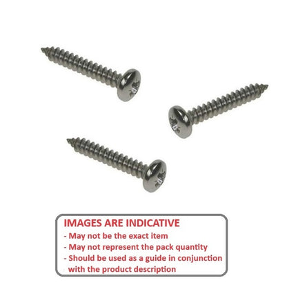 1055700 | SCT0476-019-P-PH-S4 (PK-100) --- Self Tapping Screws - 4.76x19.1 mm - 10 or 3/16 Pan Head - Stainless Steel 304 Similar to A2, 18-8 HRB80 Screw