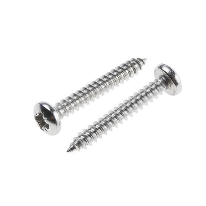 Self Tapping Screws - 4.76x57.2 mm - 10 or 3/16 Pan Head - Stainless Steel 316 Similar to A4, 18-10 