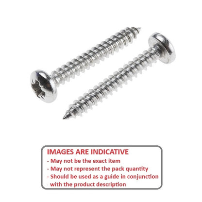1049830 | SCT0350-045-P-PH-S4 (PK-100) --- Self Tapping Screws - 3.5x44.5 mm - 6 Pan Head - Stainless Steel 304 Similar to A2, 18-8 HRB80 Screw