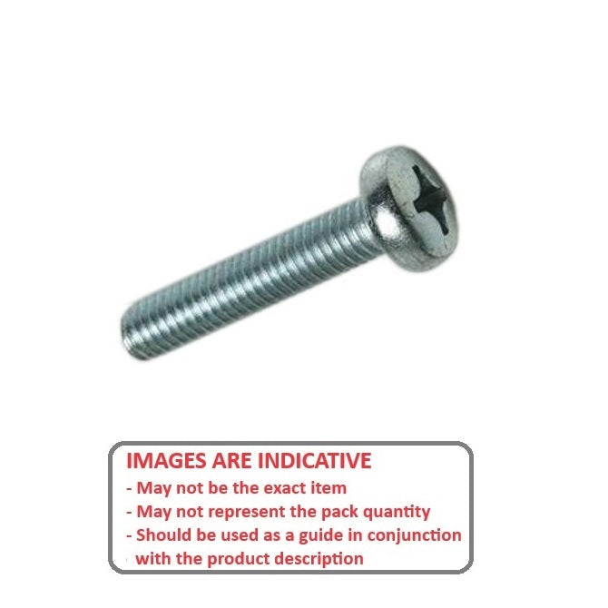 1067084 | SC060M-025-P-PH-CZ (PK-20) --- Pan Head Screws - M6 - 6x1mm - 25 mm - Zinc Plated Steel Phillips Screw