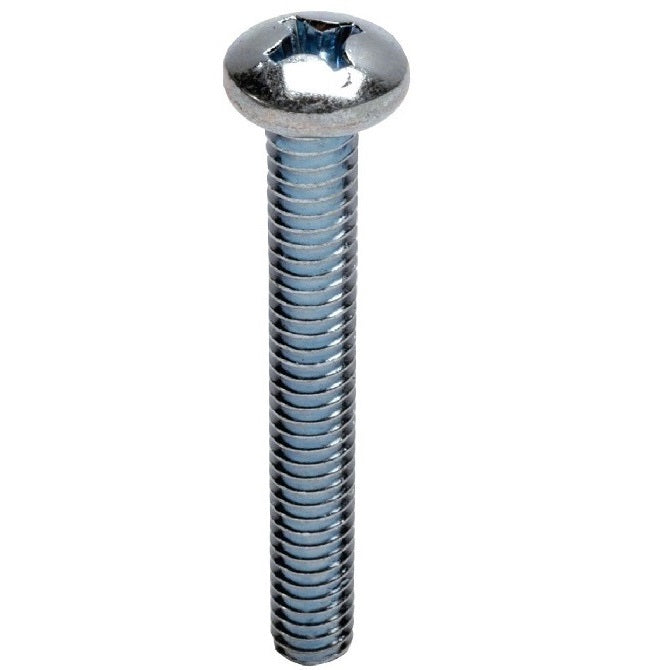 Pan Head Screws - M6 - 6x1mm - 40 mm - Zinc Plated Steel Pozidrive Steel