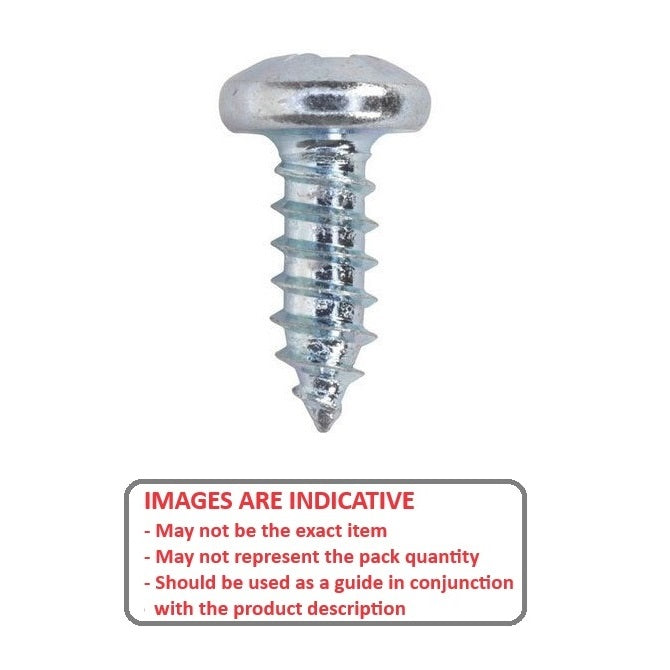 1042328 | SCT0285-010-P-PH-CZ (PK-100) --- Self Tapping Screws - 2.85mm - 4 Gauge - 9.5 mm - 4 Pan Head - Zinc Plated Steel Screw
