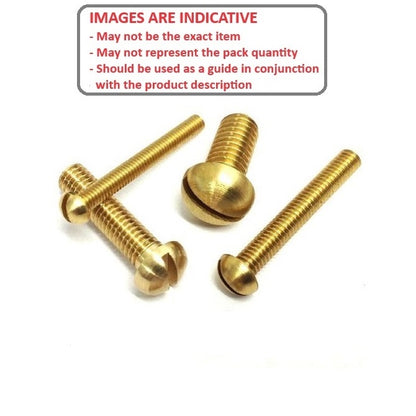 1046093 | SC032W-032-R-SL-BR (PK-200) --- Round Head Screws - 1/8-40 BSW - 3.175mm - 31.8 mm - Brass Slotted Screw