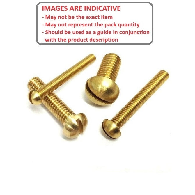 1075760 | SC079W-051-R-SL-BR (PK-50) --- Round Head Screws - 5/16-18 BSW - 7.94mm - 50.8 mm - Brass Slotted Screw