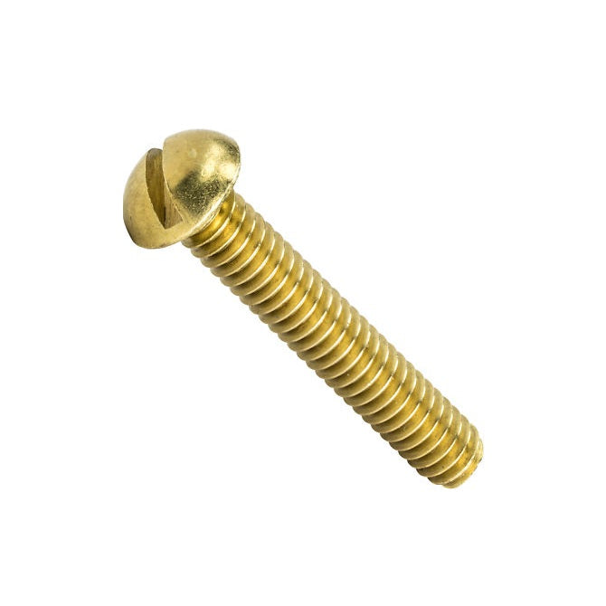 1050150 | SC039W-032-R-SL-BR (PK-200) --- Round Head Screws - 5/32-32 BSW - 3.969mm - 31.8 mm - Brass Slotted Screw