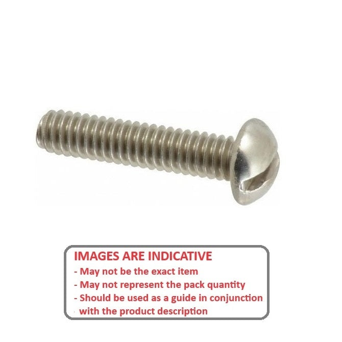 1036487 | SC015F-005-R-SL-S4 (PK-10) --- Round Head Screws - 0-80 UNF - 1.52mm - 4.8 mm - 304 Stainless Slotted Screw