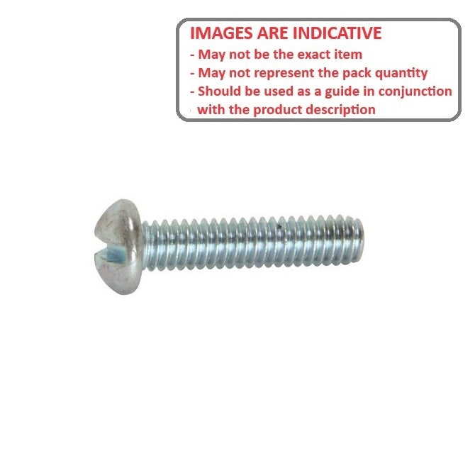 1046081 | SC032W-019-R-SL-CZ (PK-10) --- Round Head Screws - 1/8-40 BSW - 3.175mm - 19.1 mm - Zinc Plated Steel Screw