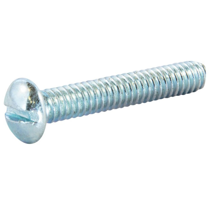 1046096 | SC032W-032-R-SL-CZ (PK-100) --- Round Head Screws - 1/8-40 BSW - 3.175mm - 31.8 mm - Zinc Plated Steel Screw