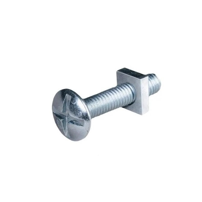 Roof Bolt Screws - M6 - 6x1mm - 30 mm - Zinc Plated Steel 