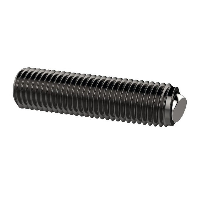 Flat Tip Aligning Socket Set Screws - M12 - 12x1.75mm - 39.1 mm - Aligning Flat Tip  - Carbon Steel with Alloy Steel SUJ2 HRC 55 -60 tip
