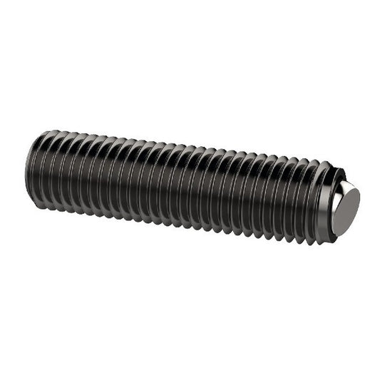 Flat Tip Aligning Socket Set Screws - M10 - 10x1.5mm - 15.3 mm - Aligning Flat Tip  - Carbon Steel with Alloy Steel SUJ2 HRC 55 -60 tip
