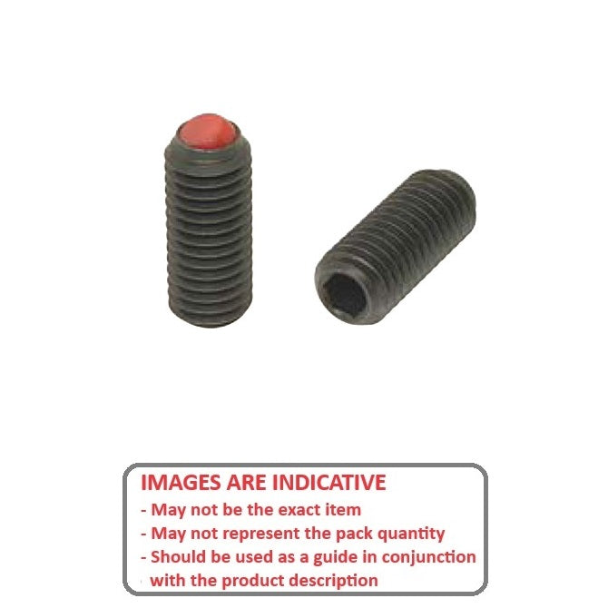 1066905 | SS060M-0249-CS-PO-FB (Each) --- Flat Tip Aligning Socket Set Screws - M6 - 6x1mm - 24.9 mm - Aligning Flat Tip - Carbon Steel with Polyacetal tip Screw