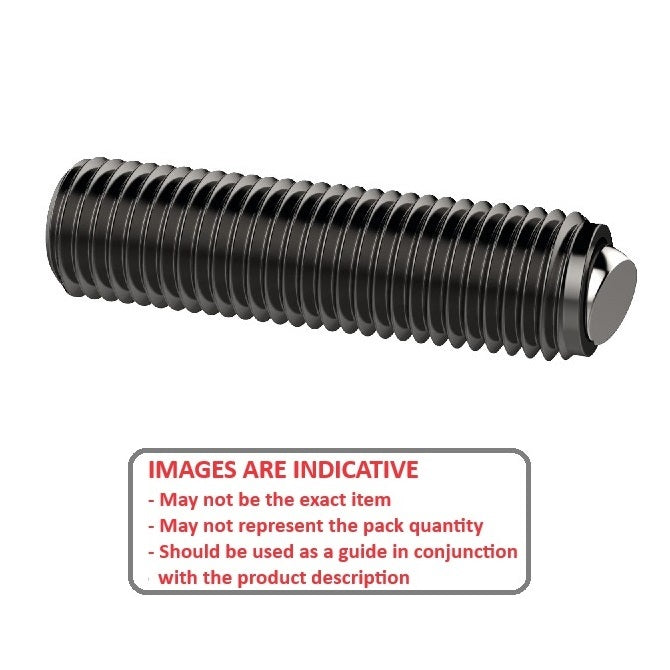1098847 | SS120M-0391-CS-FB (Each) --- Flat Tip Aligning Socket Set Screws - M12 - 12x1.75mm - 39.1 mm - Aligning Flat Tip - Carbon Steel with Alloy Steel SUJ2 HRC 55 -60 tip Screw