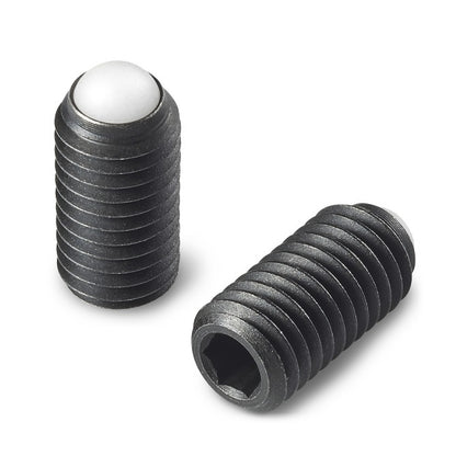 Rolling Ball Tip Socket Set Screws - M6 - 6x1mm - 19.5 mm   - Carbon Steel with Polyacetal tip