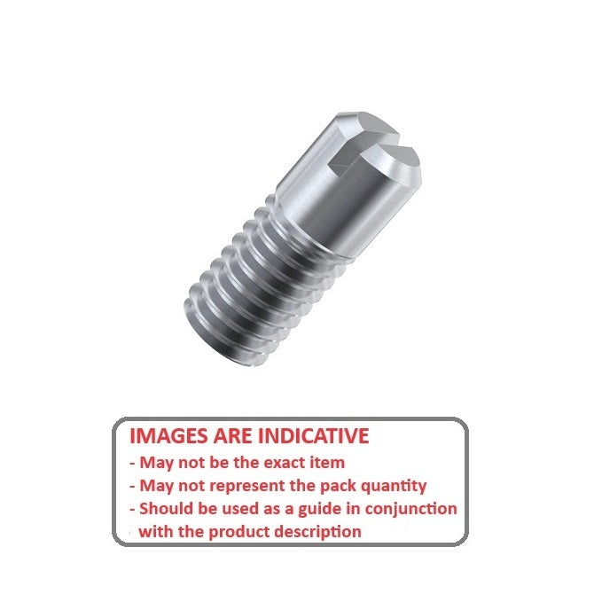 1051744 | SS040M-0100-ASP (PK-5) --- Partial Thread Slotted Set Screws - M4 - 4x0.7mm - 10 mm  - Steel Alloy, Rockwell B75 Screw