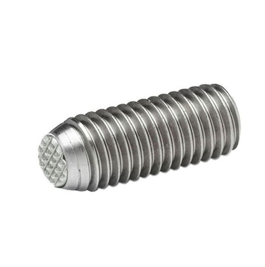 Diamond Knurled Tip Socket Set Screws - M16 - 16x2mm - 24 mm   - 304 Stainless Steel with 440C Stainless HRC 50-55 tip