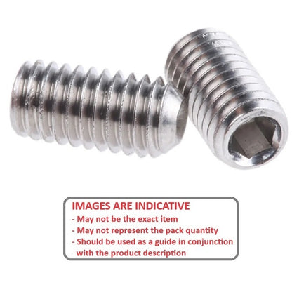 1087682 | SS095F-0381-S6 (Each) --- Standard Cup Point Socket Set Screws - 3/8-24 UNF - 9.53mm - 38.1 mm 316 Stainless Steel DIN916 - Stainless Steel 316 Similar to A4, 18-10 Screw