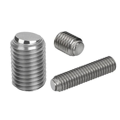 Flat Tip Aligning Socket Set Screws - M16 - 16x2mm - 34 mm - Aligning Flat Tip  - 304 Stainless Steel with 440C Stainless HRC 50-55 tip