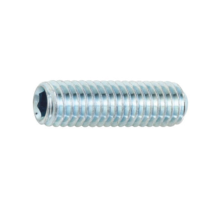 1080691 | SS080M-0160-CZ (PK-100) --- Standard Cup Point Socket Set Screws - M8 - 8x1.25mm - 16 mm Zinc Plated DIN916 - Carbon Steel Screw