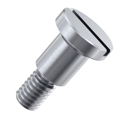 1079956 | SHLD080-012-SLL-C (PK-2) --- Shoulder Screws - 8x12 mm - M6x1.0 Slotted Shallow Head - Carbon Steel Screw