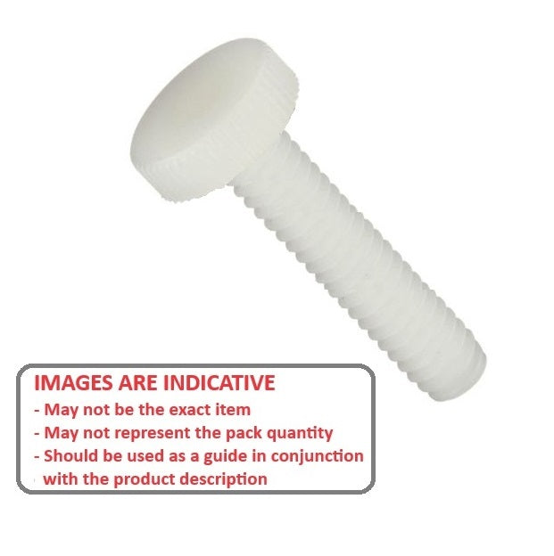 1072378 | THS064C-025-K-NY (Each) --- Thumb Screws - 1/4-20 UNC - 6.35mm - 25.4x30.16 mm Knurled - NYLATRON GS PA66 + MoS2 Screw
