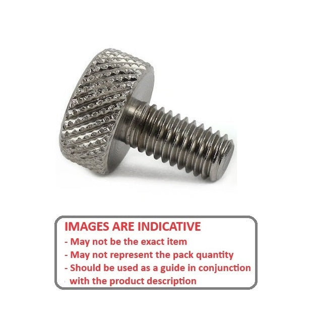 1049678 | THS035M-008-K-3 (Each) --- Thumb Screws - M3.5 - 3.5x0.6mm - 8x13 mm Knurled - Stainless Steel Screw