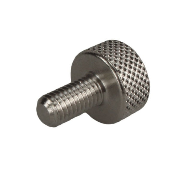 1050107 | THS035C-008-K-3 (Each) --- Thumb Screws - 6-32 UNC - 3.5mm - 7.94x12.7 mm Knurled - Stainless Steel Screw