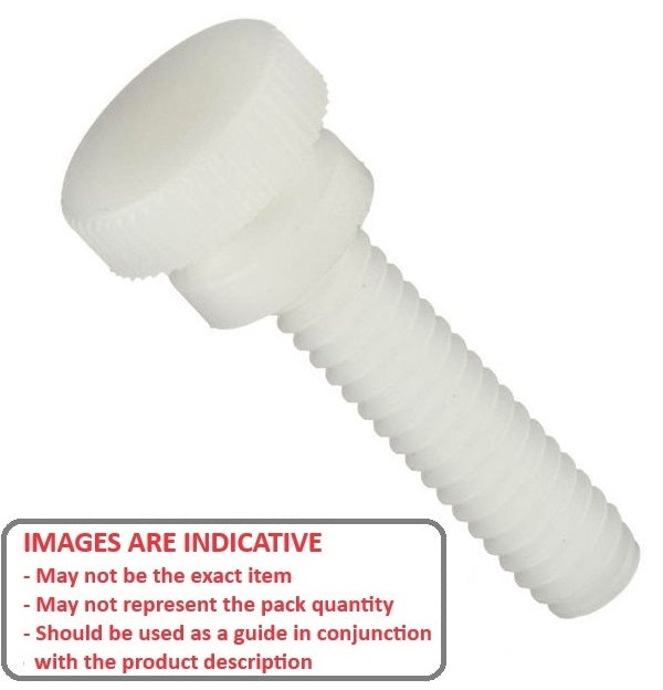 1086441 | THS095C-025-K-NY-WF (PK-20) --- Thumb Screws - 3/8-16 UNC - 9.53mm - 25.4x30.16 mm Knurled - Nylon Polyamide 6/6 Screw