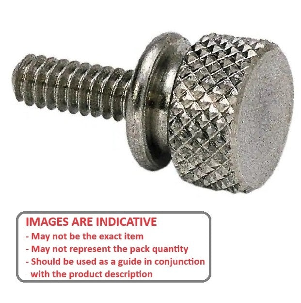 1054326 | THS042C-013-K-SS-WF (Each) --- Thumb Screws - 8-32 UNC - 4.17mm - 12.7x20.64 mm Knurled - Stainless Steel Screw