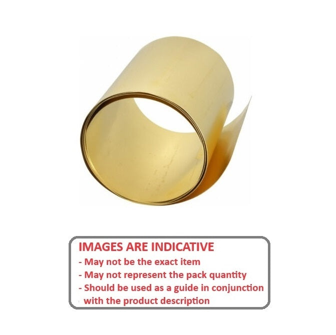 1000936 | SHM-0102-0152-2540-BR (Each) --- Brass Shim and Foil - 0.102x152.4x2540 mm - Brass Alloy Cold Rolled CDA 260