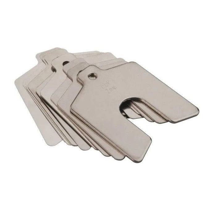 Slotted Shims - Thickness 0.010 inch 0.625 - 2 inch x 2 inch - Carbon Steel