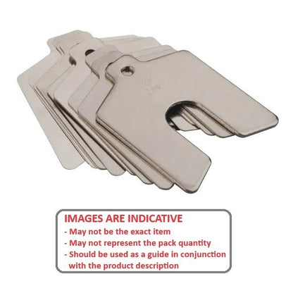 1000092 | SHMPS-42205 (PK-20) --- Slotted Shims - Thickness 0.001 inch 0.625 - 2 inch x 2 inch Imperial Sizes - Carbon Steel Shim