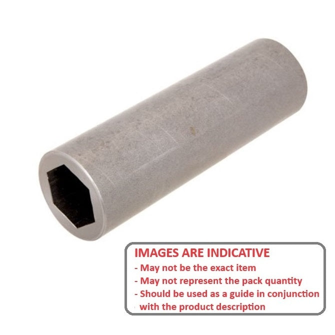 1071487 | SLH-0635-1270-05080 (Each) --- Hex Hole Sleeves - 6.35x12.7x50.8 mm - Carbon Steel 11L17 Sleeve