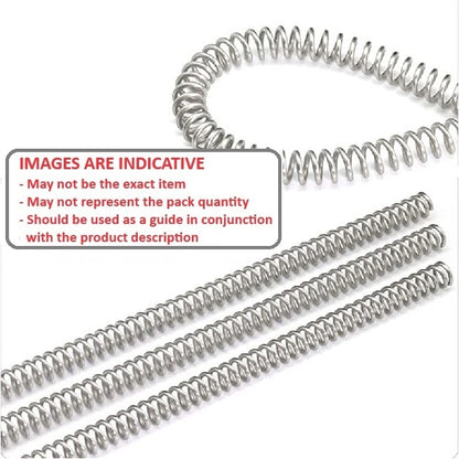 1113111 | CS-1588-5080-23-S1 (Each) --- Compression Springs - 15.88x508x2.31 mm - Stainless Steel Spring