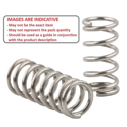 1142436 | CS-3000-0410-50-S2-C (PK-50) --- Compression Springs - 30x41x5 mm - Stainless Steel 302/304 Similar to A2, 18-8 Spring