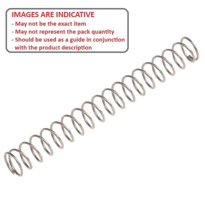 1103930 | CS-1270-2540-16-S2 (Each) --- Compression Springs - 12.7x254x1.6 mm - Stainless Steel 302/304 Similar to A2, 18-8 Spring