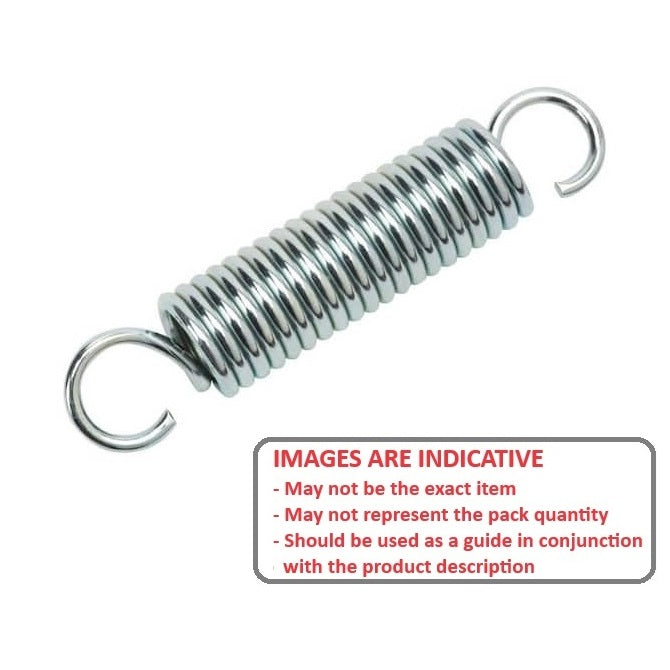 1044427 | ES-0300-0150-035-M (PK-5) --- Extension Springs - 3x15x0.35 mm Music Wire - Steel Spring