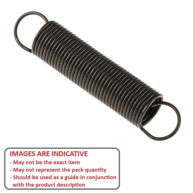 1127352 | ES-2159-1016-20-M (Each) --- Extension Springs - 21.59x101.6x2.01 mm Music Wire - Steel Spring