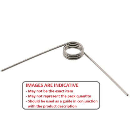 1038592 | TS-020R-200-040-090-S4 (PK-5) --- Torsion Springs - 2x20x0.4 mm Right Hand Wound - Stainless Steel 304 Similar to A2, 18-8 HRB80 Spring
