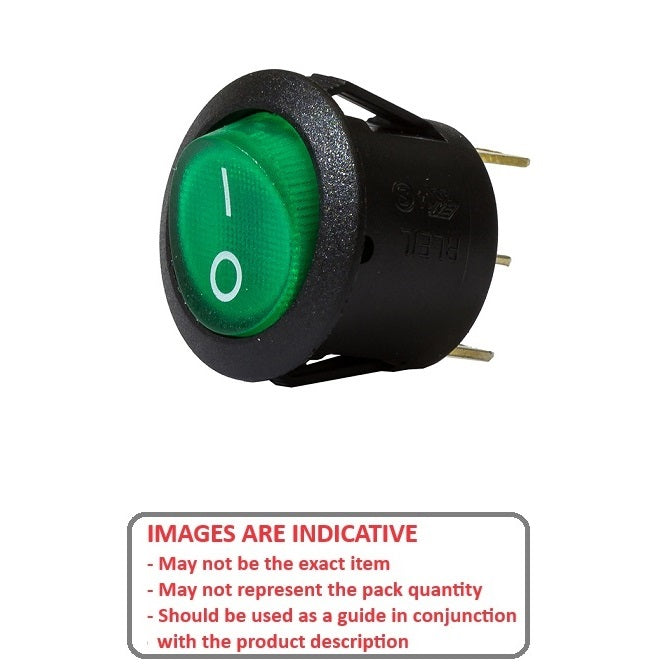 1034775 | SW-020-G (PK-2) --- Rocker Switches - Colour Green 20 - 12V/20 Amp