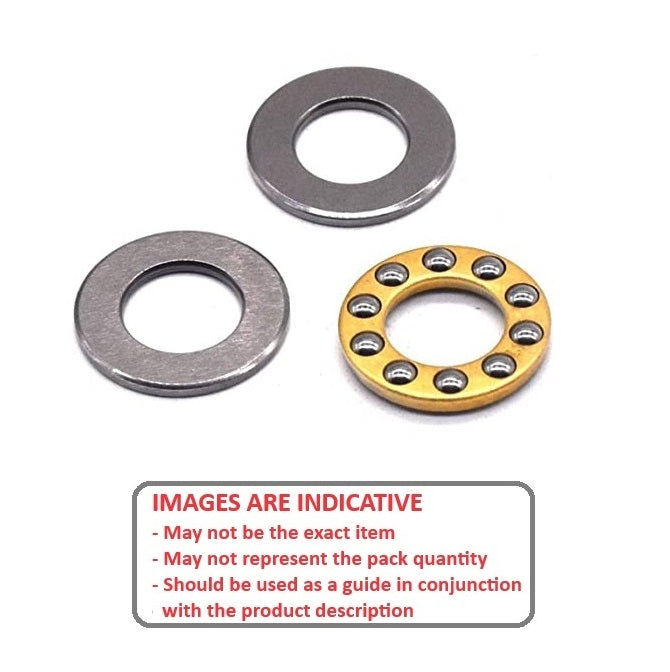 1080569 | T-0080-0160-F-BR (PK-100) --- Thrust Ball Bearings - 8x16x5 mm / 8 mm Flat - Chrome Steel Bearing