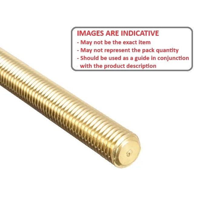 1064886 | AT060M-1000-BR (Each) --- Allthread Threaded Rod - M6 - 6x1mm - 1.000 mm / 25.4 TPI 1000 mm - Brass